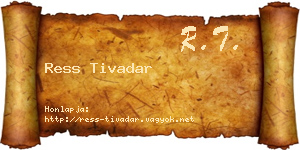 Ress Tivadar névjegykártya