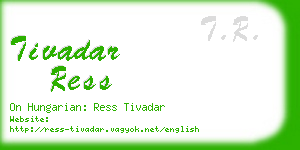 tivadar ress business card